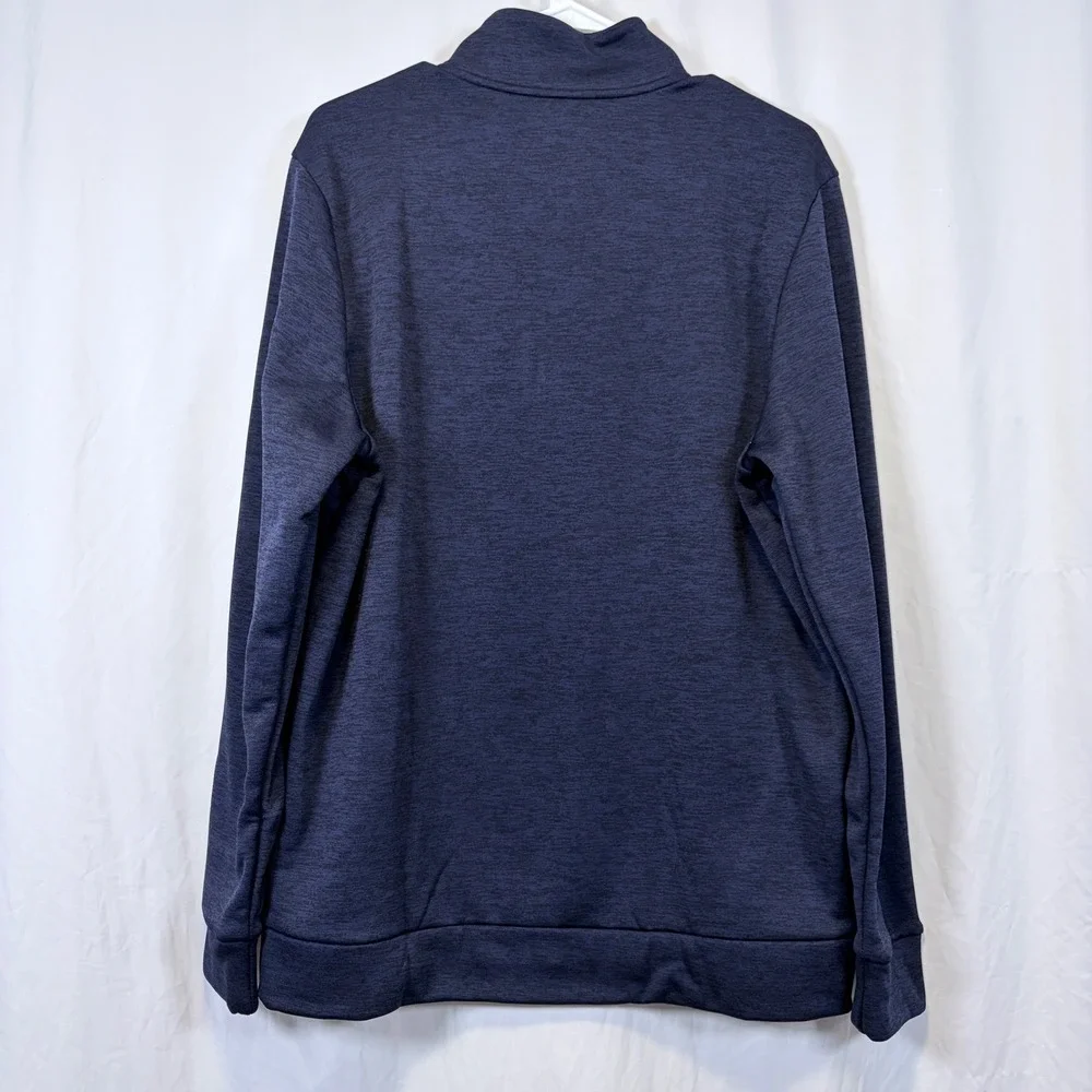 Under Armour Fleece Twist‎ Quarter-Zip Pullover Navy Blue Heathered Logo Size L
